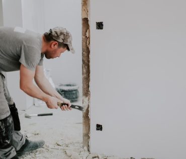 Man Working with crowbar